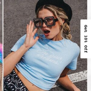 Dressed in LALA In Your Dreams Embroidered Baby Tee